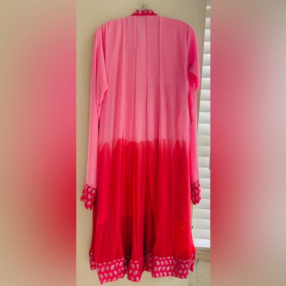 Pink and Red Embellished Long Sleeve Dress - Picture 2 of 13